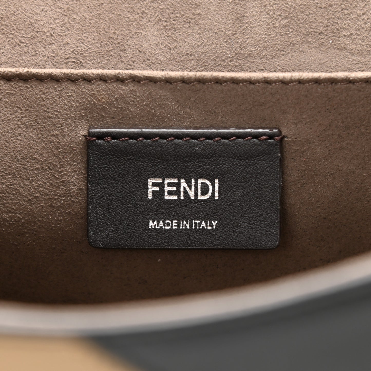 Vitello Century F is Fendi FF Diagonal Inlay Kan I Shoulder Bag Fango Black Fragola