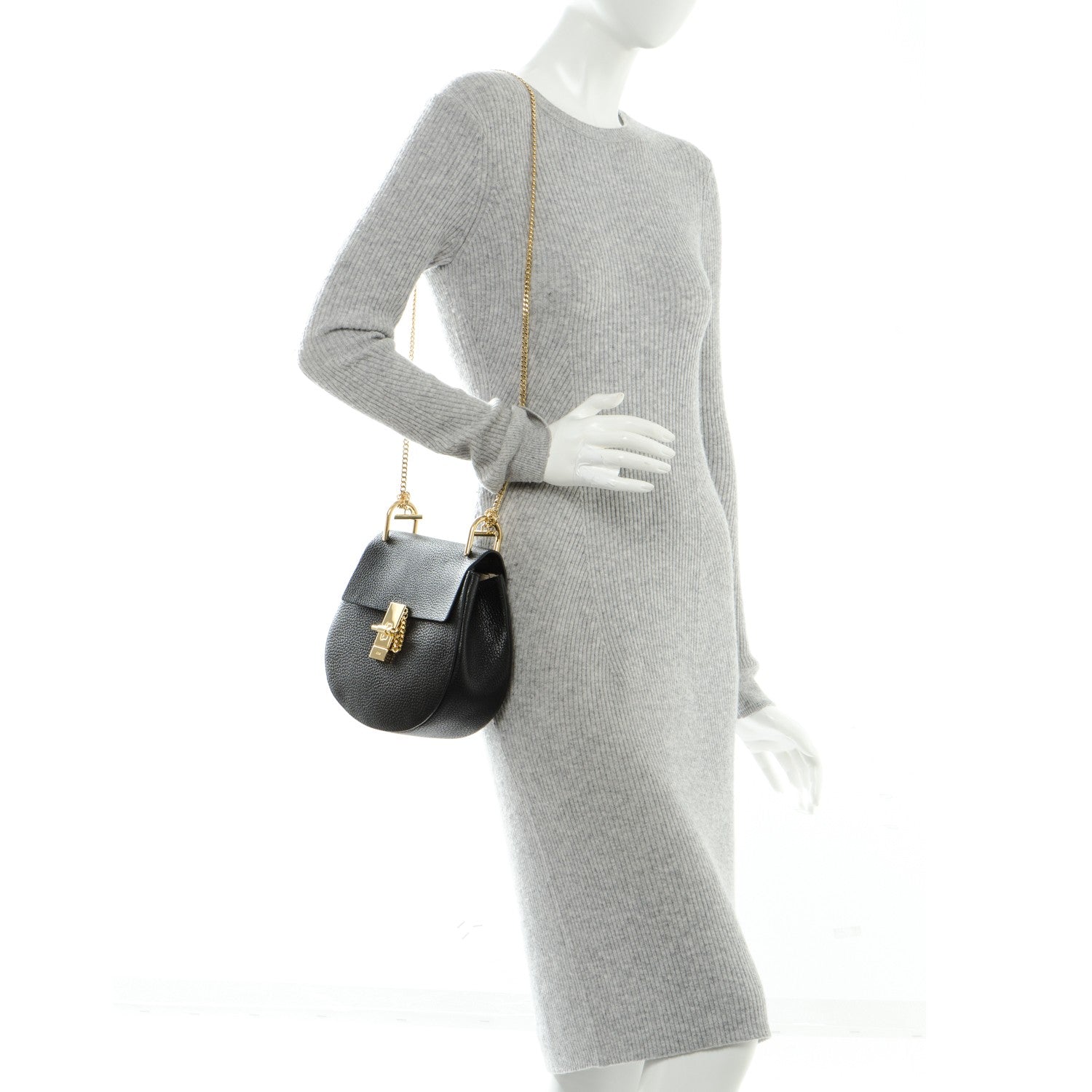 Chloe Grained Lambskin Drew Shoulder Bag Black 2 of 6