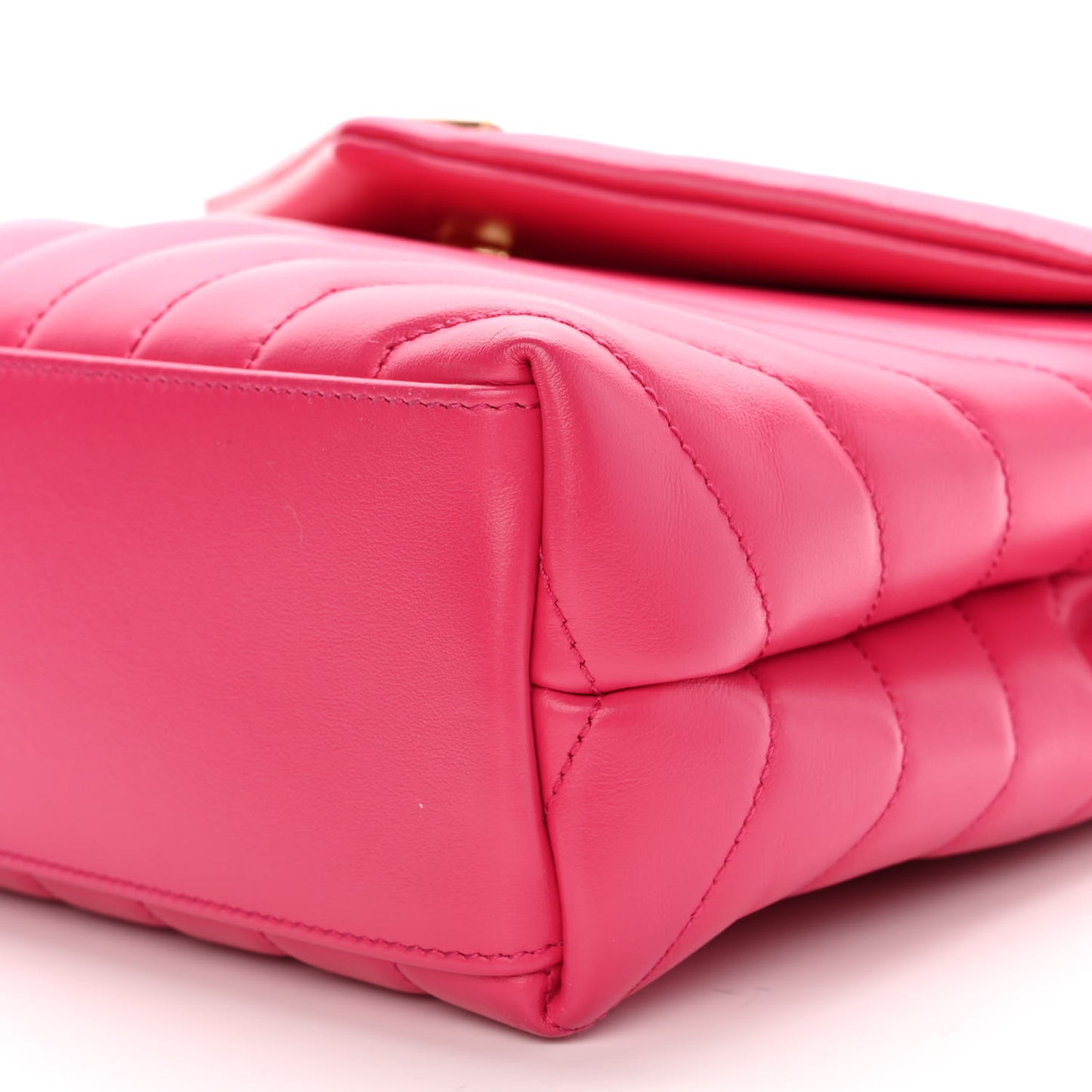 Calfskin Y Quilted Monogram Small Loulou Chain Satchel Fresh Fuchsia