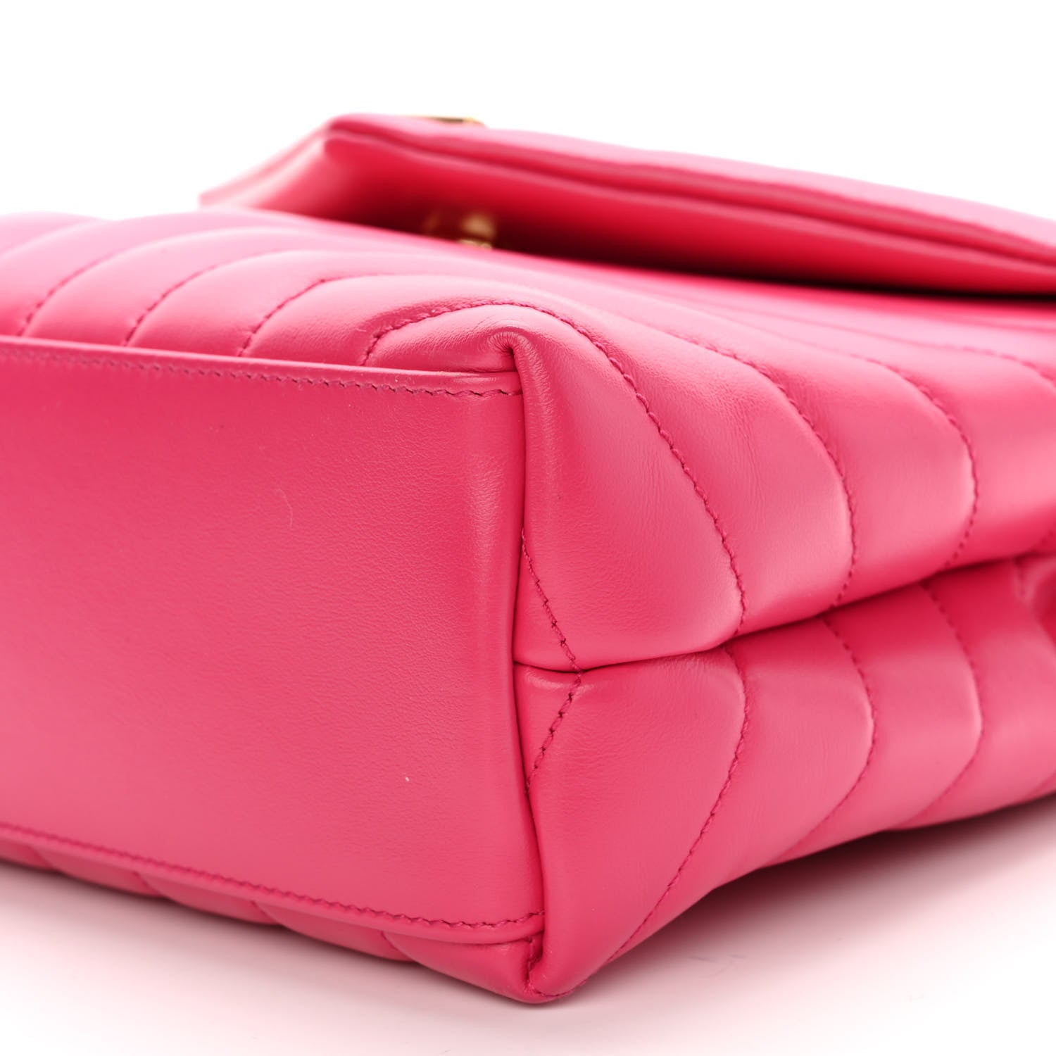 Saint Laurent Calfskin Y Quilted Monogram Small Loulou Chain Satchel Fresh Fuchsia 11 of 11