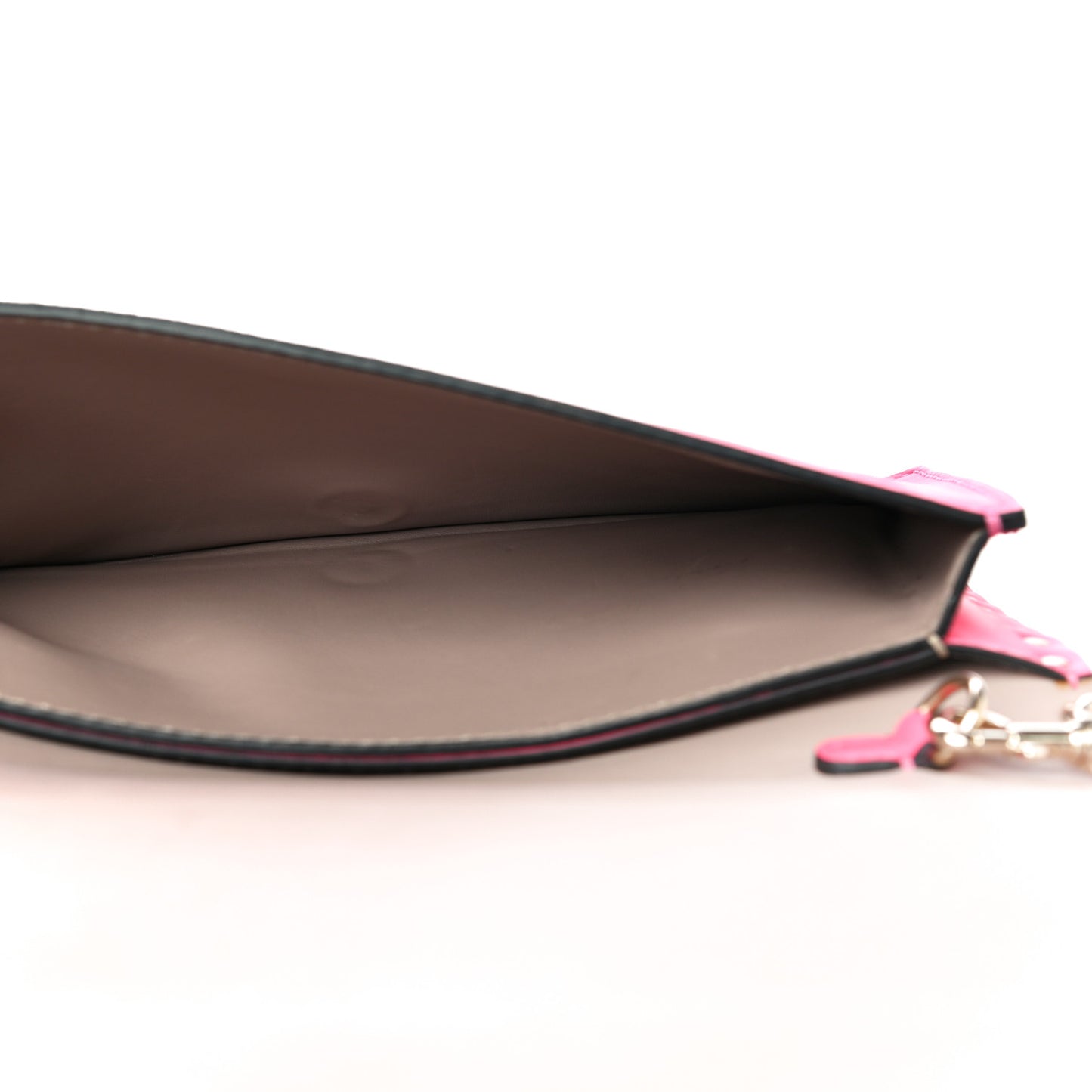 Nappa Rockstud Wristlet Clutch Fuxia Fluo