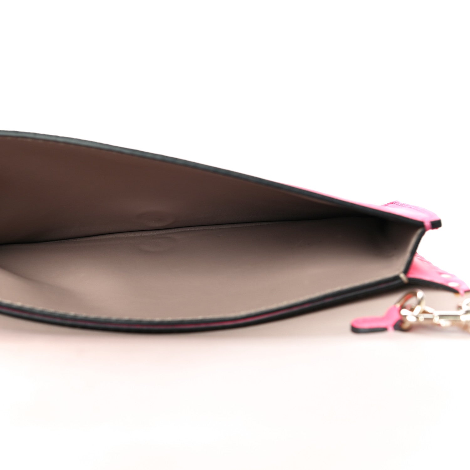 Valentino Garavani Nappa Rockstud Wristlet Clutch Fuxia Fluo 5 of 19