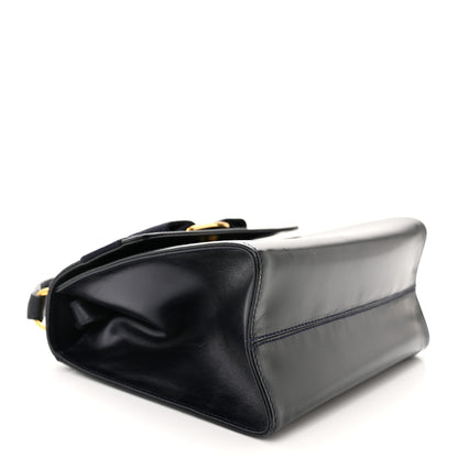 Salvatore Ferragamo Calfskin Vera Bow Mini Top Handle Crossbody Bag Navy 4 of 13
