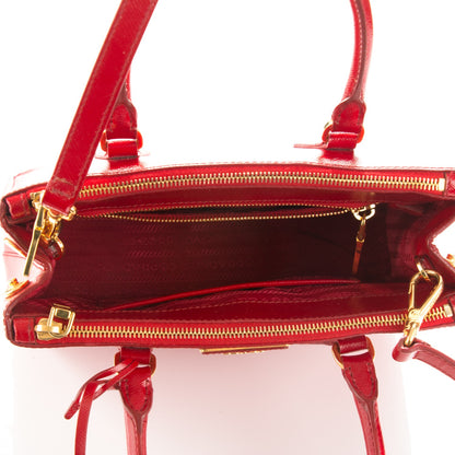 Prada Saffiano Vernice Mini Galleria Double Zip Tote Rosso 5 of 8