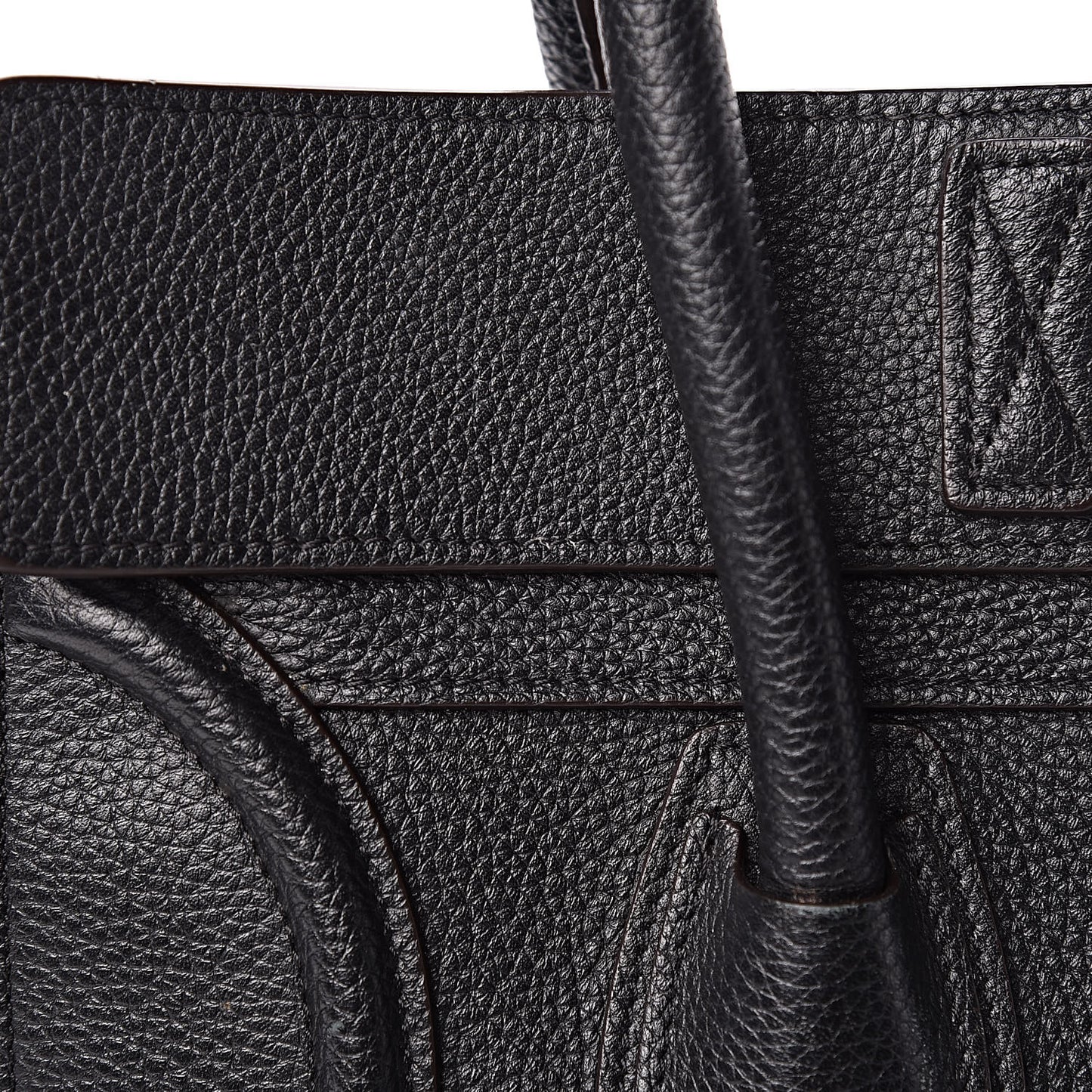 Drummed Calfskin Mini Luggage Black