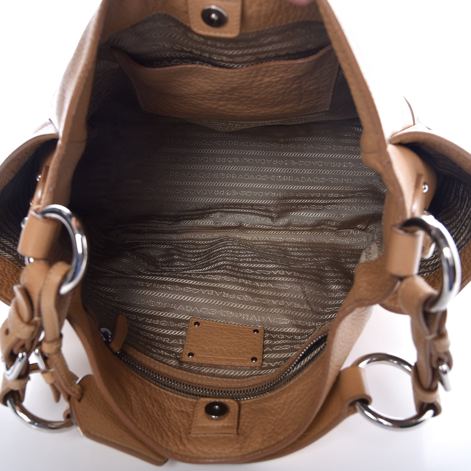 Prada Vitello Daino Hobo Sughero 5 of 8