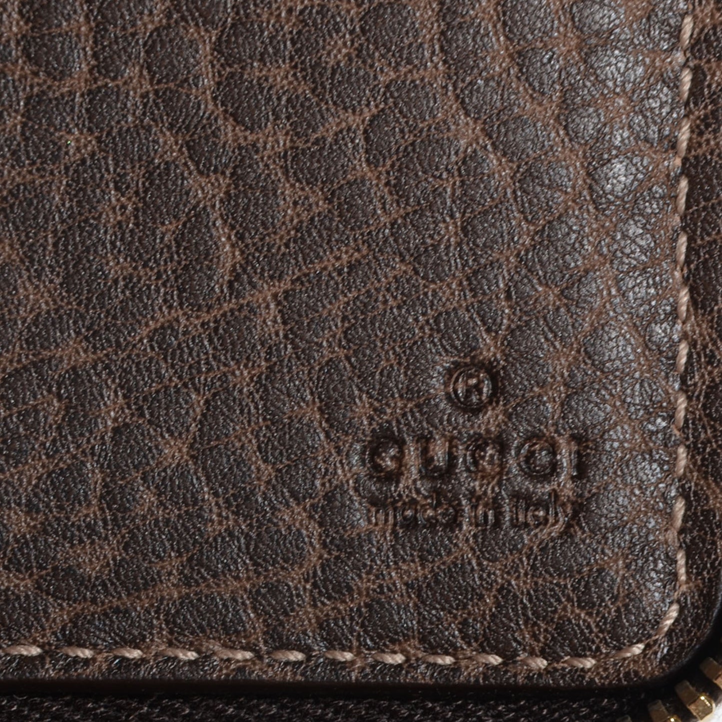 Monogram Bamboo Zip Around Compact Wallet Brown