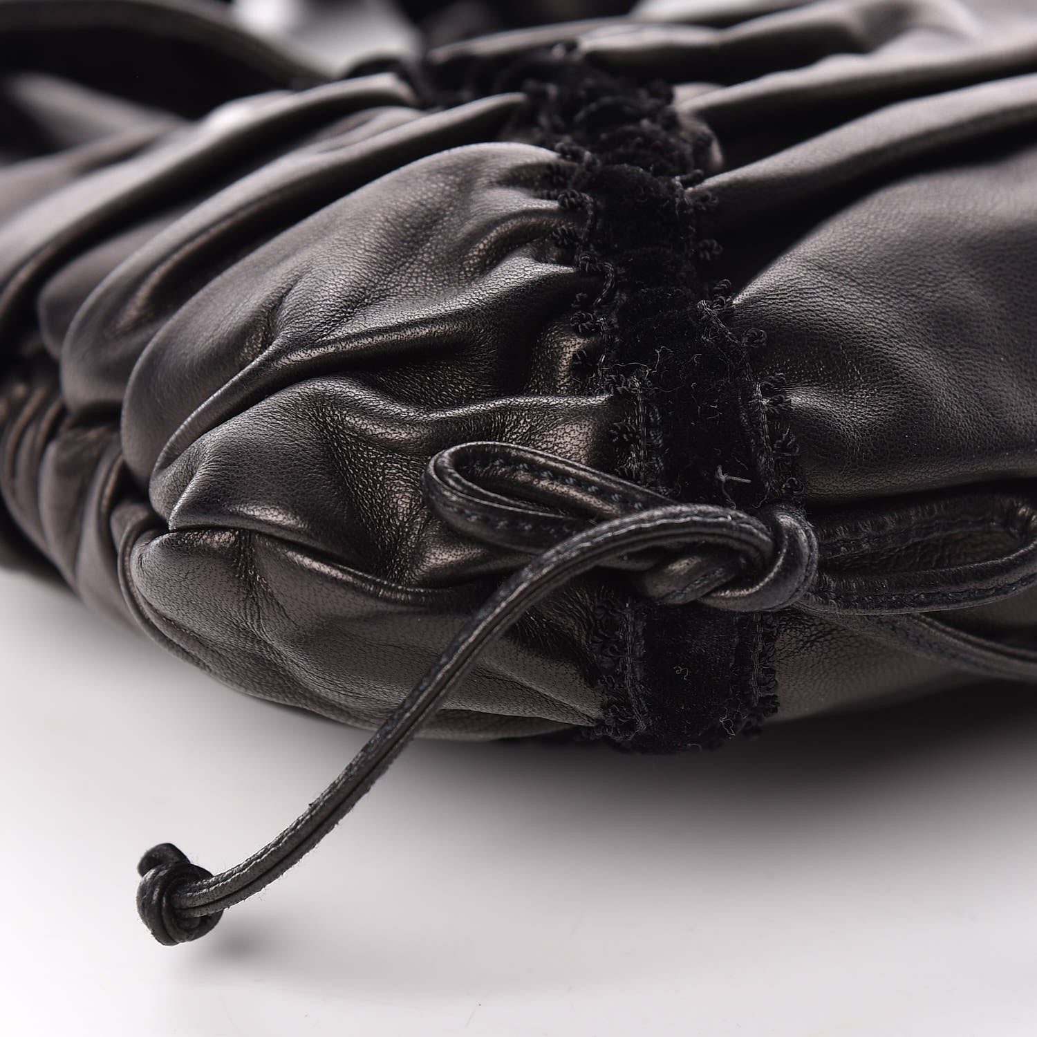 Prada Nappa Velvet Drawstring Shoulder Bag Black 8 of 9