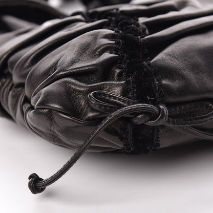 Prada Nappa Velvet Drawstring Shoulder Bag Black 8 of 9