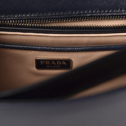 Prada Saffiano Lux Sound Top Handle Baltico Talco 8 of 10
