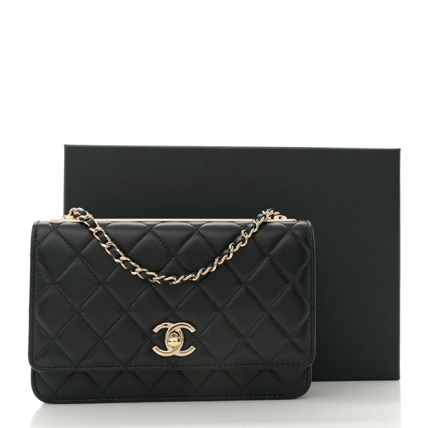 Chanel Lambskin Quilted Trendy CC Wallet On Chain WOC Black 11 of 11