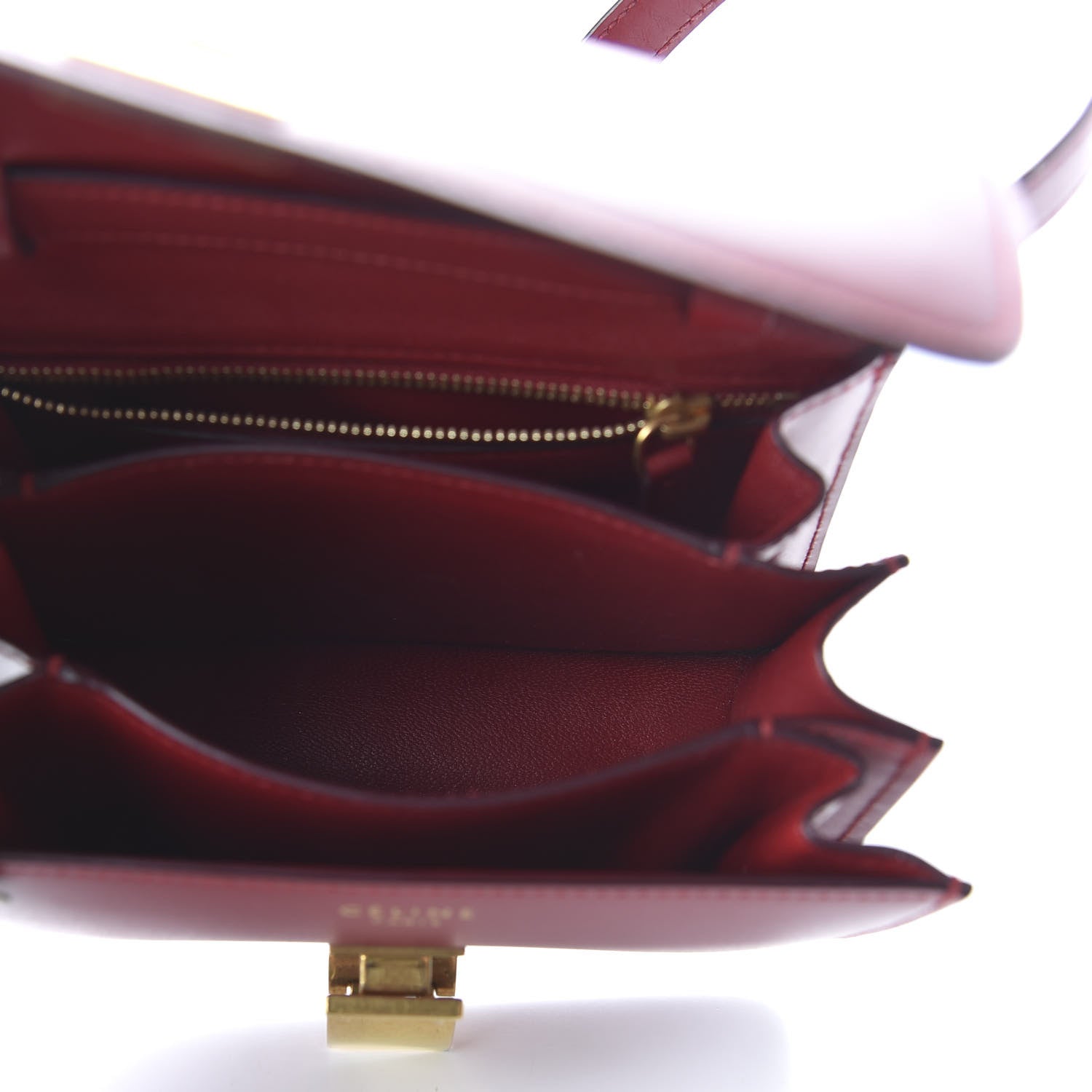 Celine Smooth Calfskin Small Classic Box Flap Bag Red 5 of 10