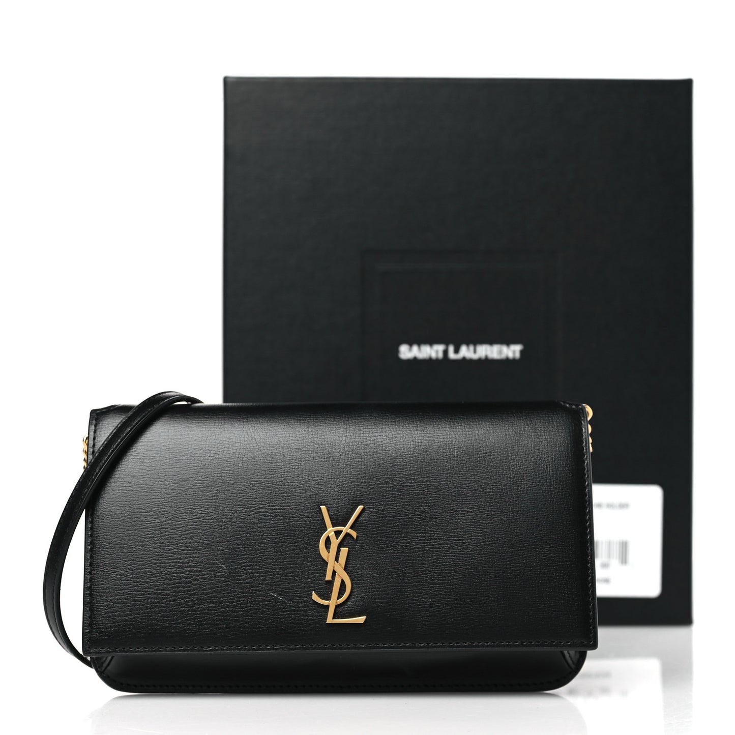 Grained Calfskin Monogram Phone Holder Crossbody Black