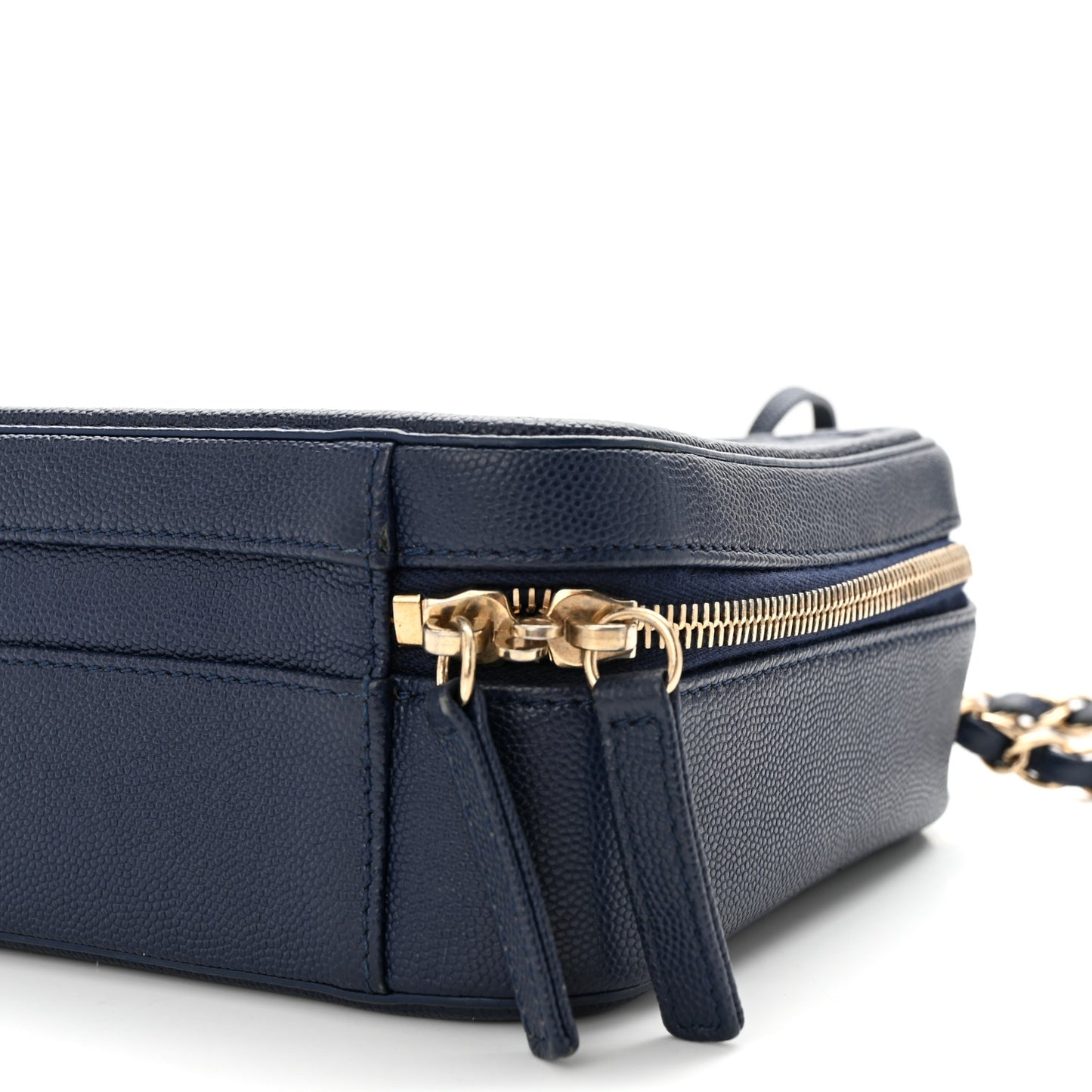 Caviar Quilted Medium CC Filigree Vanity Case Navy