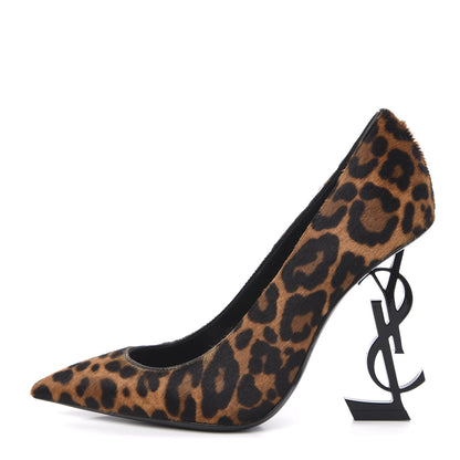 Saint Laurent Calf Hair Leopard Print Opyum 110 Pumps 35 Brown 1 of 9