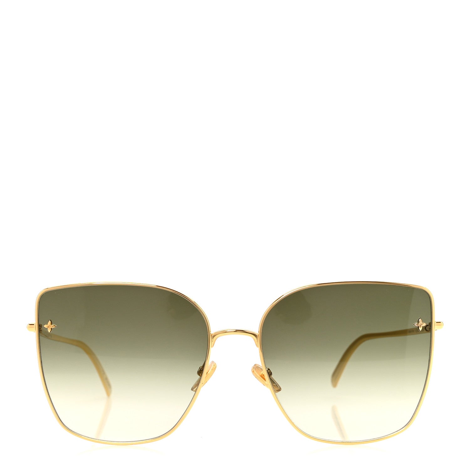 Louis Vuitton Metal LV Charm Cat Eye Sunglasses Z1720U Gold 4 of 16