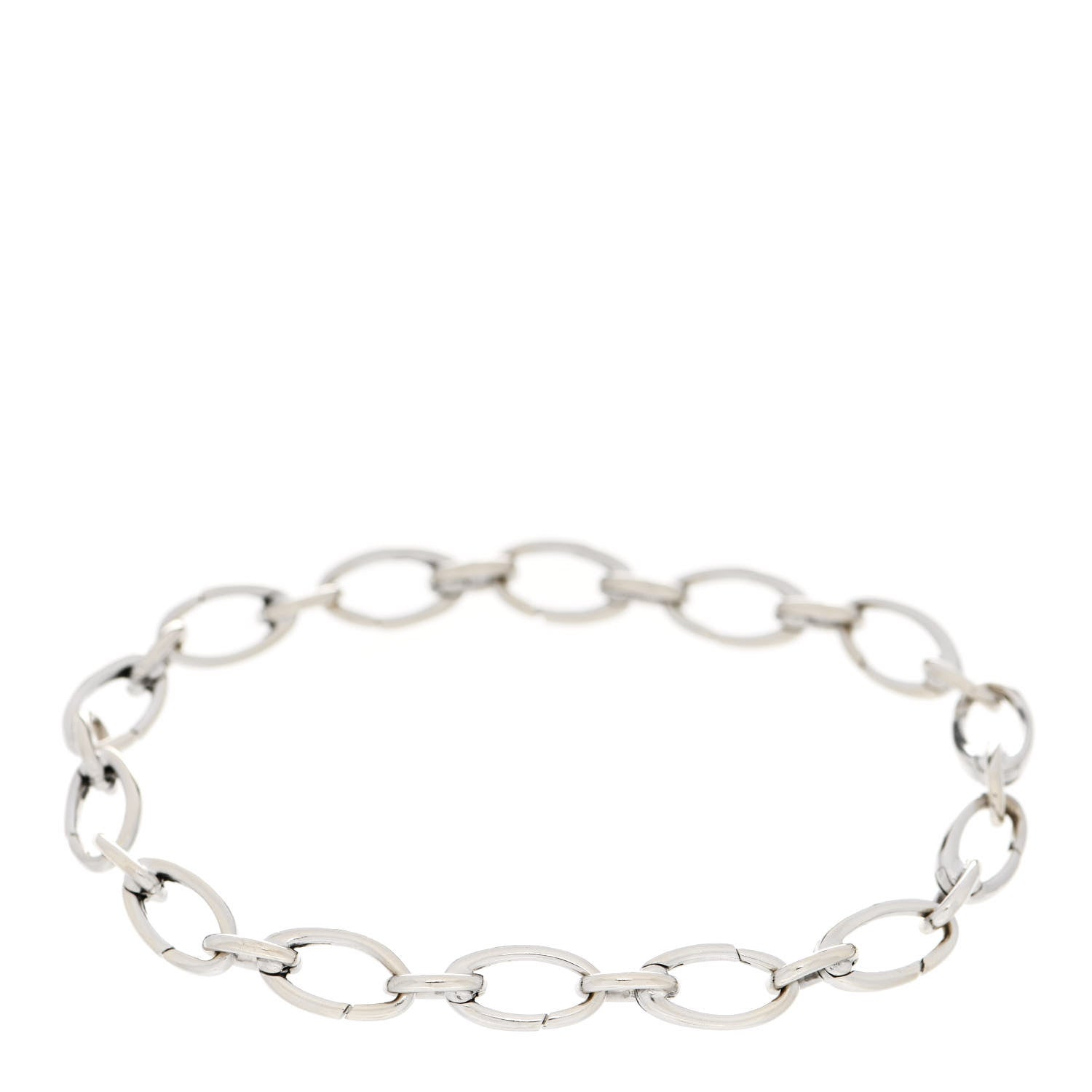 Tiffany 18K White Gold Oval Link Bracelet 1 of 3
