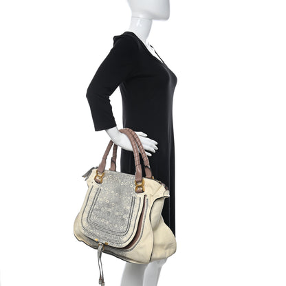 Chloe Calfskin Lizard Embossed Large Marcie Satchel 2 of 20