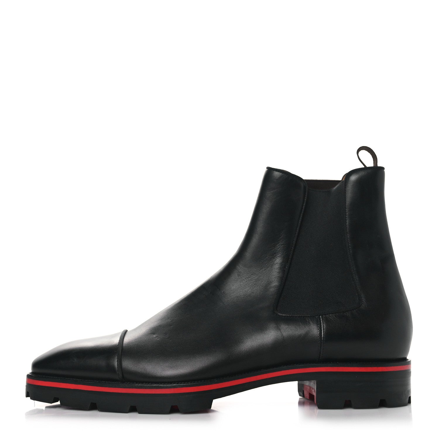 Christian Louboutin Calfskin Mens Melon Flat Chelsea Boots 46 Black 1 of 9