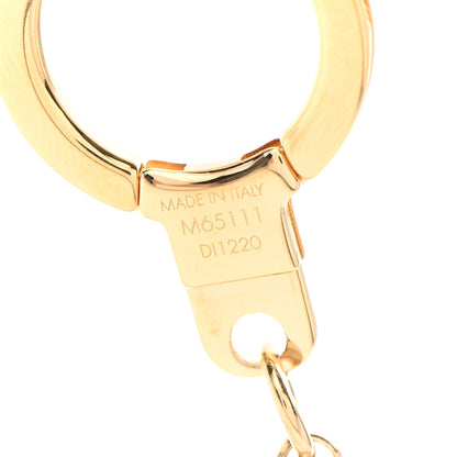 Louis Vuitton Brass Enamel Fleur De Monogram Bag Charm Chain Gold 3 of 4