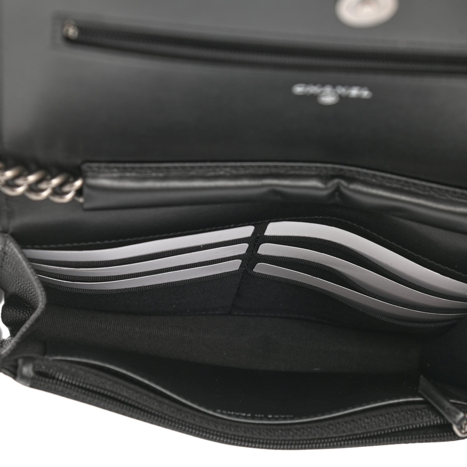 Chanel Caviar Quilted Boy Wallet On Chain WOC Black 5 of 14