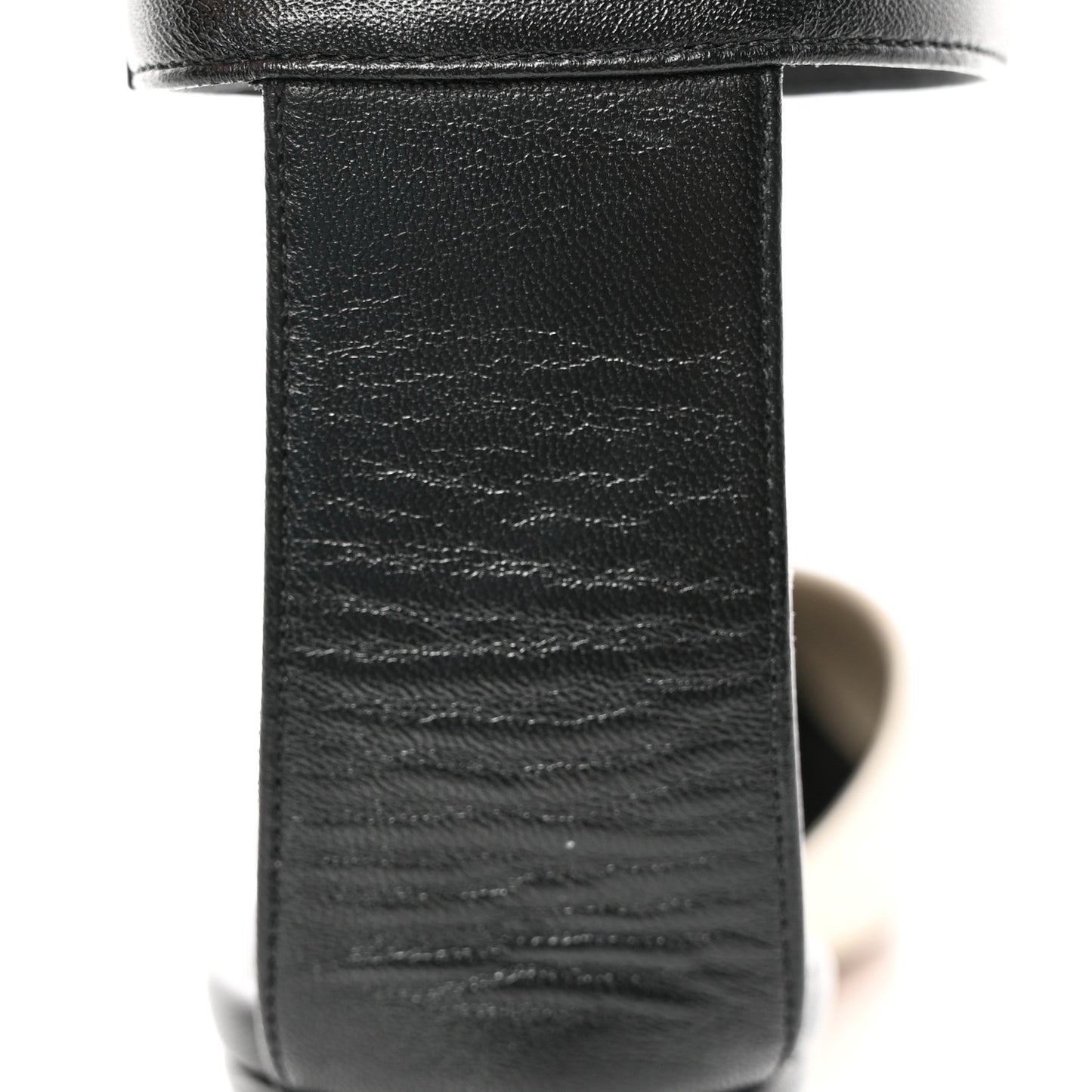 Lambskin Grosgrain Cap Toe Logo Ankle Strap Pumps 38 White Black