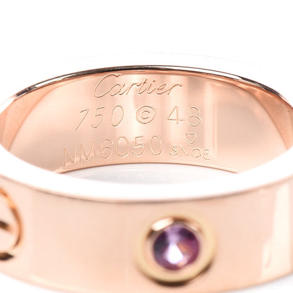 Cartier 18K Pink Gold Pink Sapphire 5.5mm LOVE Ring 48 4.5 4 of 4