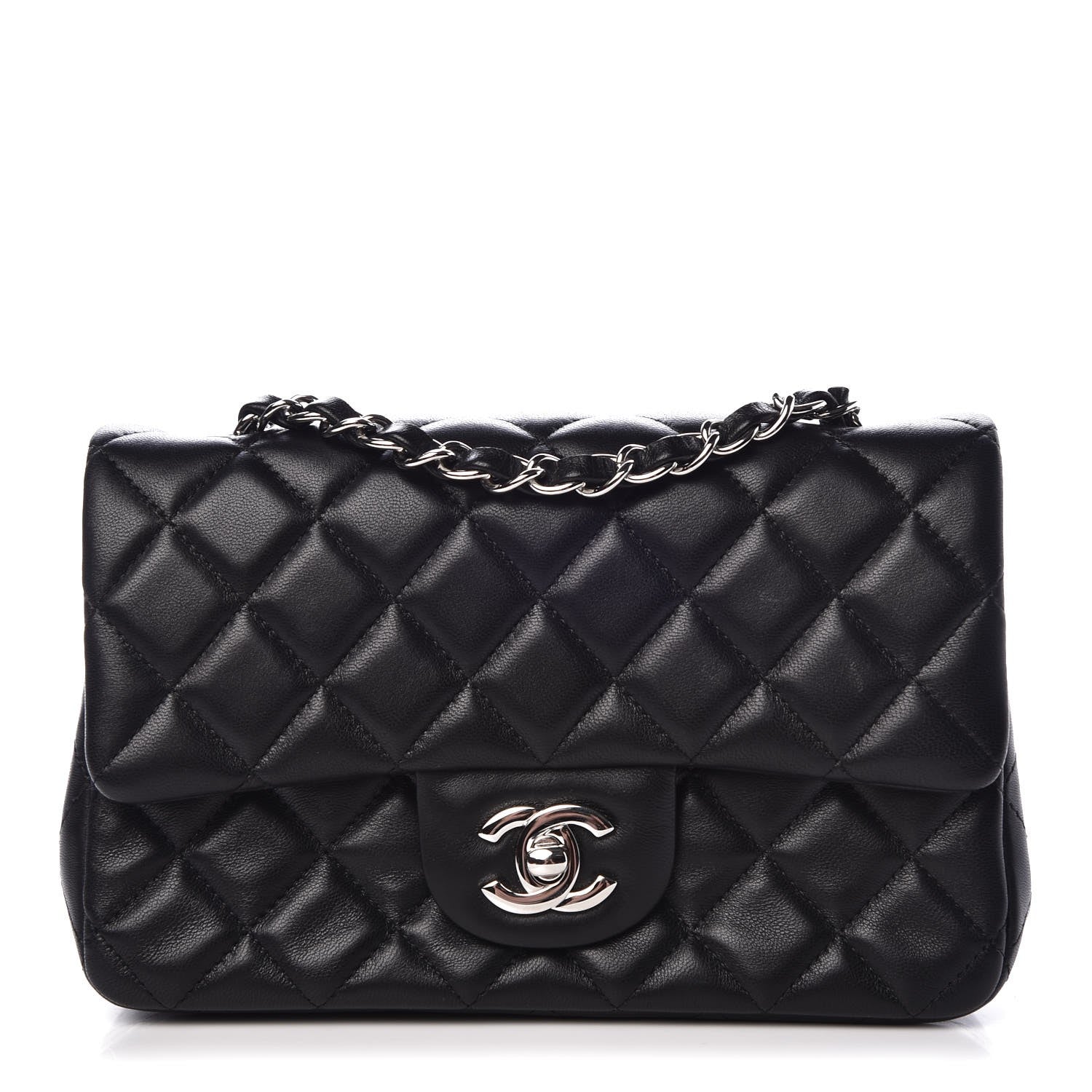 Chanel Lambskin Quilted Mini Rectangular Flap Black 1 of 8