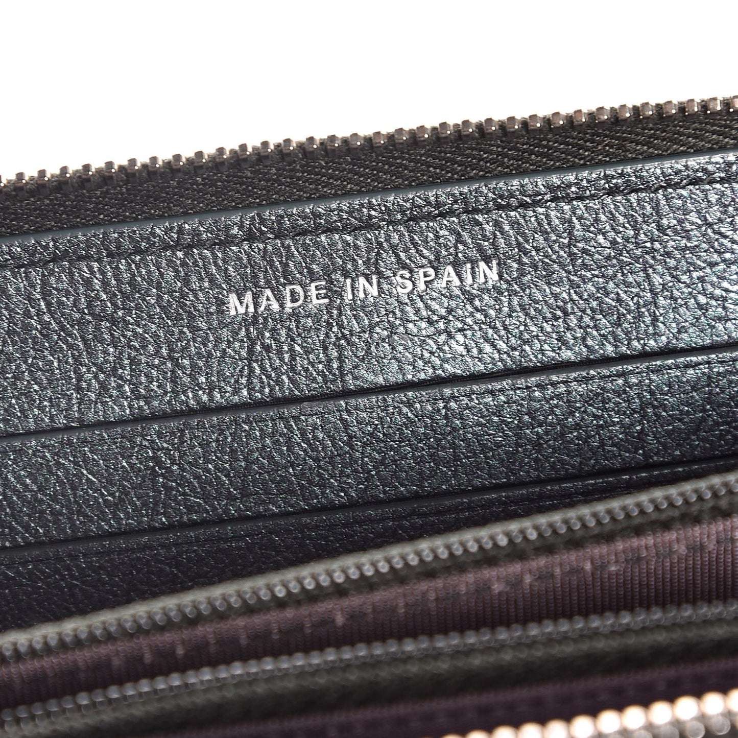 Iridescent Goatskin Quilted Small Zip Around Wallet Purple