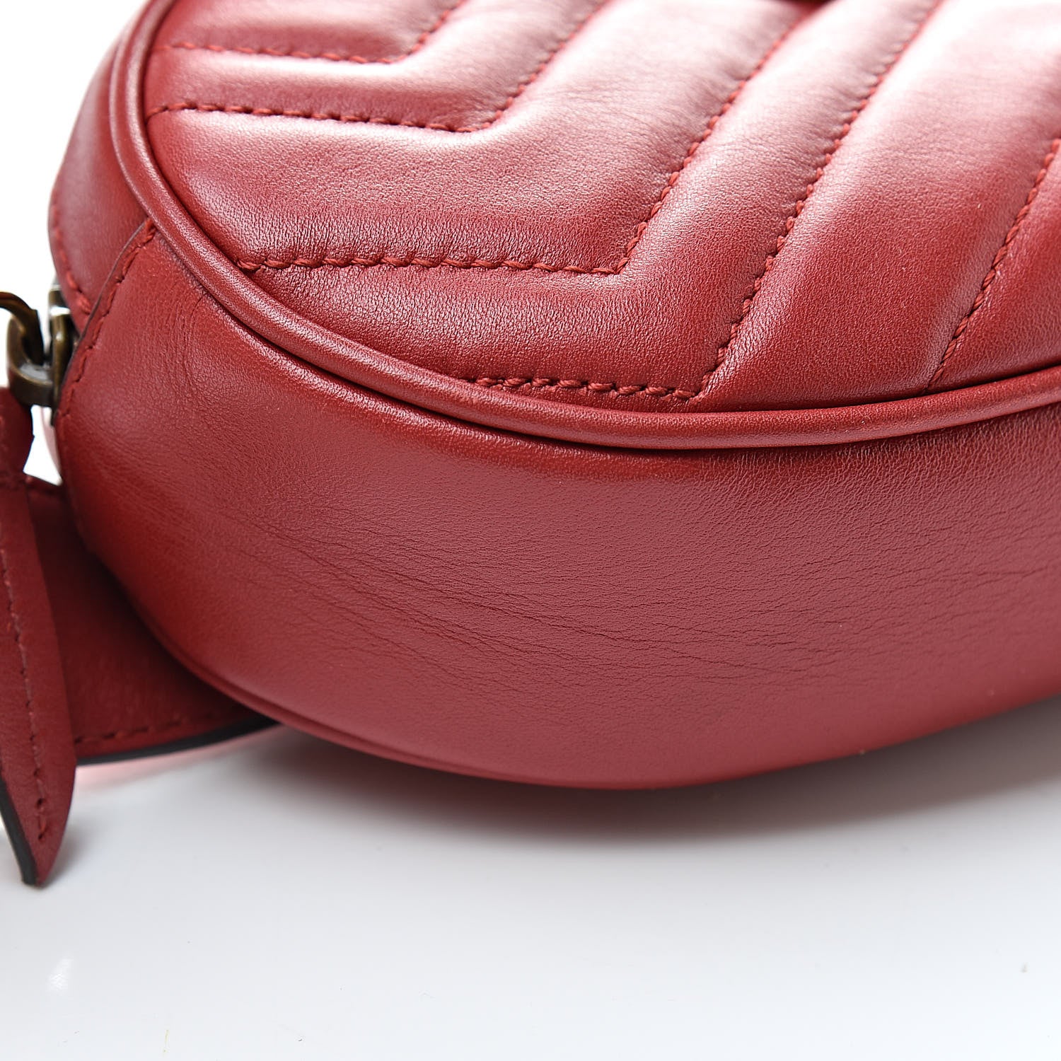 Gucci Calfskin Matelasse GG Marmont Belt Bag 75 30 Hibiscus Red 9 of 16