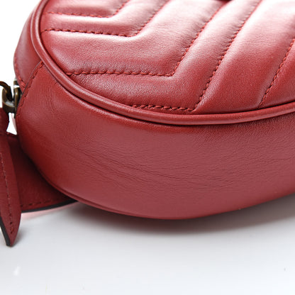 Gucci Calfskin Matelasse GG Marmont Belt Bag 75 30 Hibiscus Red 9 of 16