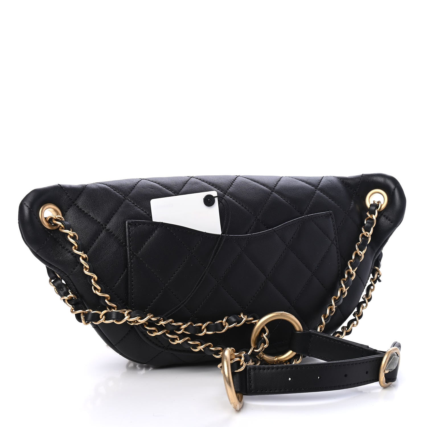 Chanel Lambskin Quilted All About Chains Waist Belt Bag Black 2 of 5