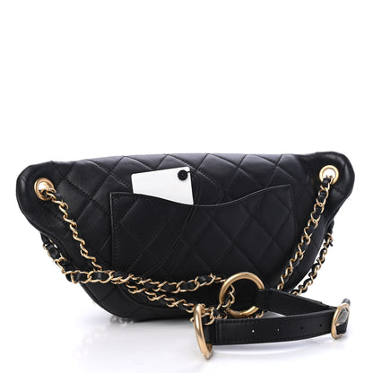 Chanel Lambskin Quilted All About Chains Waist Belt Bag Black 2 of 5