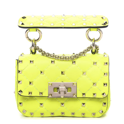 Valentino Garavani Calfskin Micro Rockstud Spike Shoulder Bag Lime 1 of 10