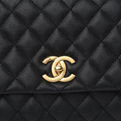 Chanel Caviar Lizard Embossed Quilted Small Coco Handle Flap Black 9 of 10