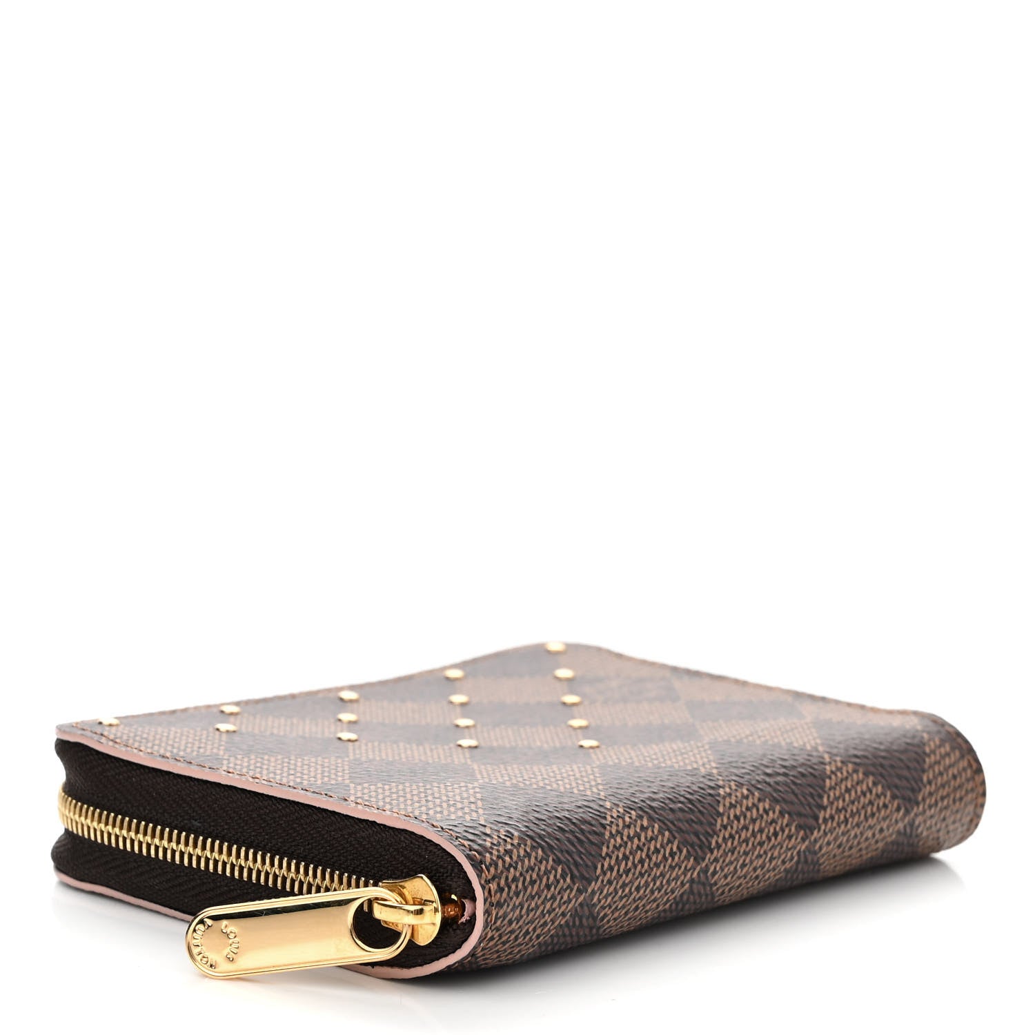 Louis Vuitton Damier Ebene Studded Zippy Coin Purse Rose Ballerine 4 of 7