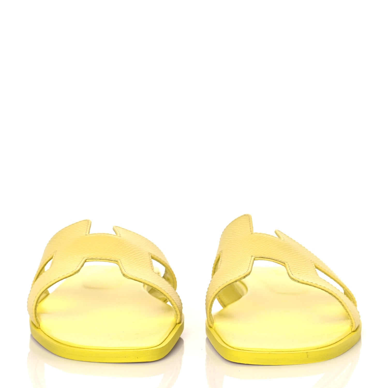 Hermes Epsom Oran Sandals 40.5 Jaune Pollen 2 of 9
