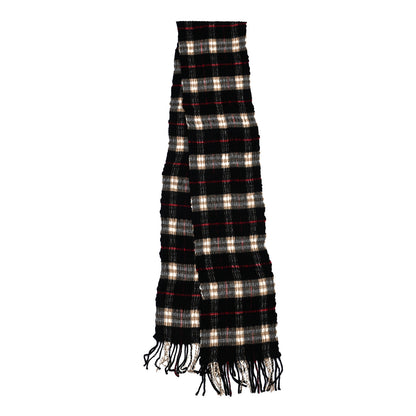 Burberry Merino Wool Cashmere Fringe Scarf Black 3 of 8