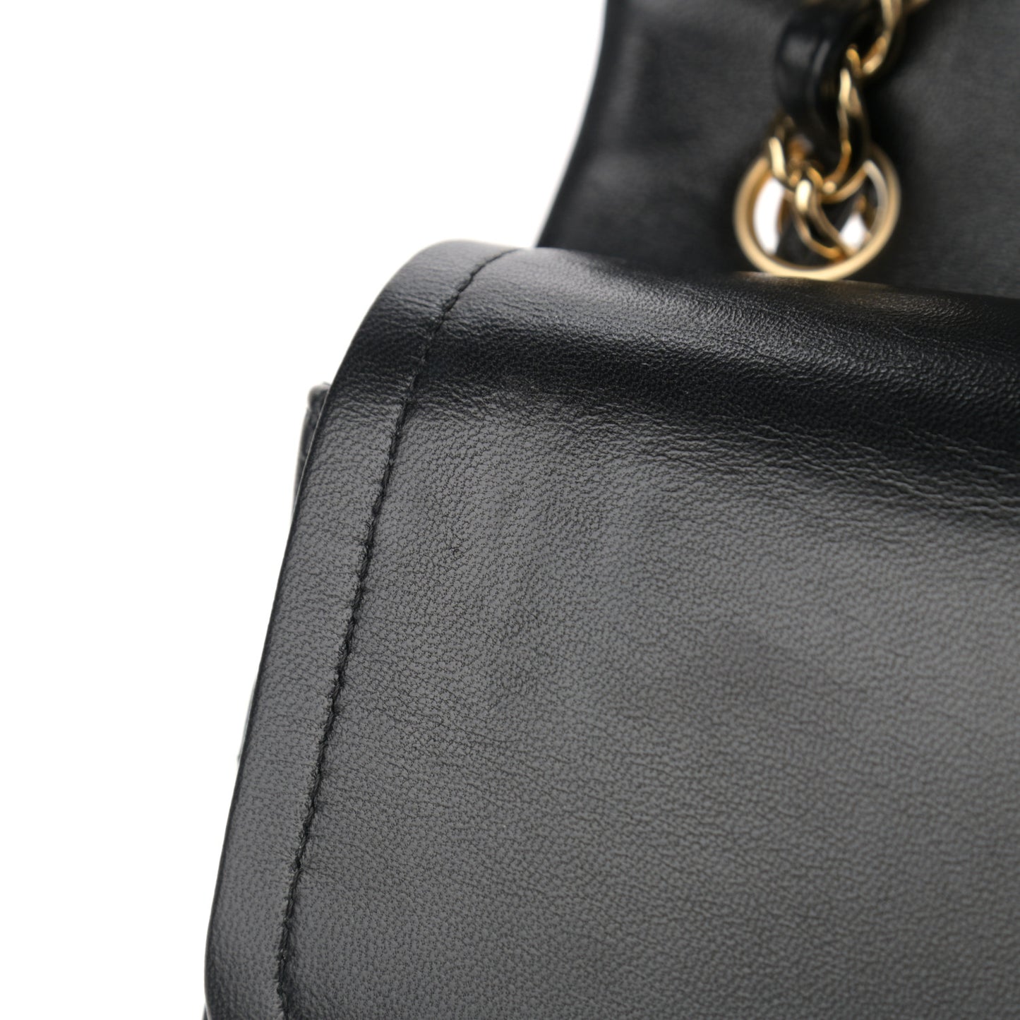 Lambskin Quilted Jumbo Double Flap Black