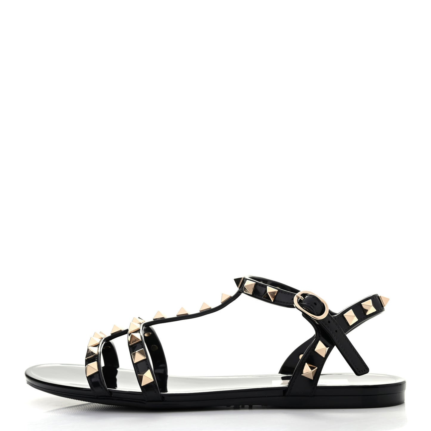 PVC Jelly Rockstud Caged Sandals 36 Black