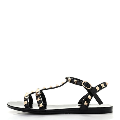 Valentino Garavani PVC Jelly Rockstud Caged Sandals 36 Black 1 of 7