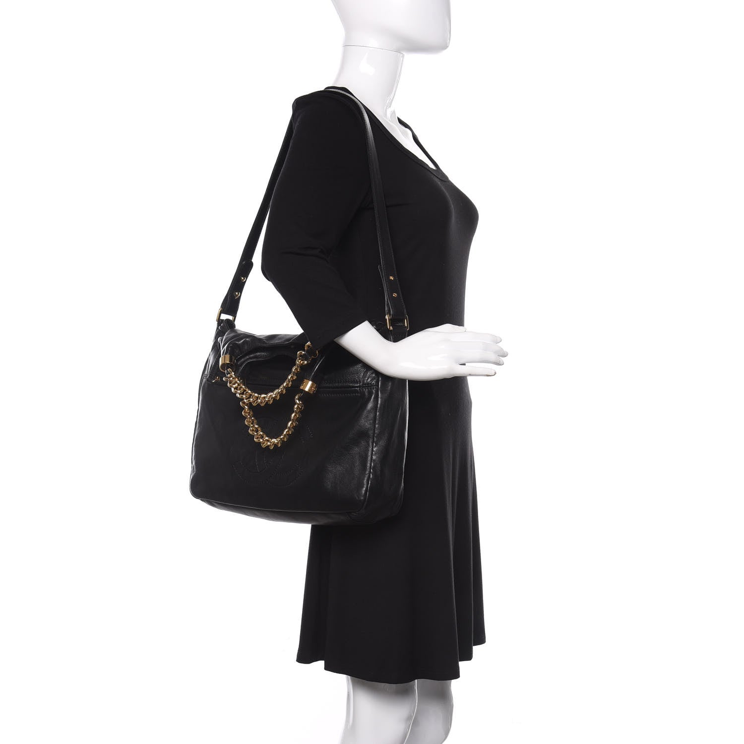Chanel Calfskin Medium Rodeo Drive Tote Black 2 of 13