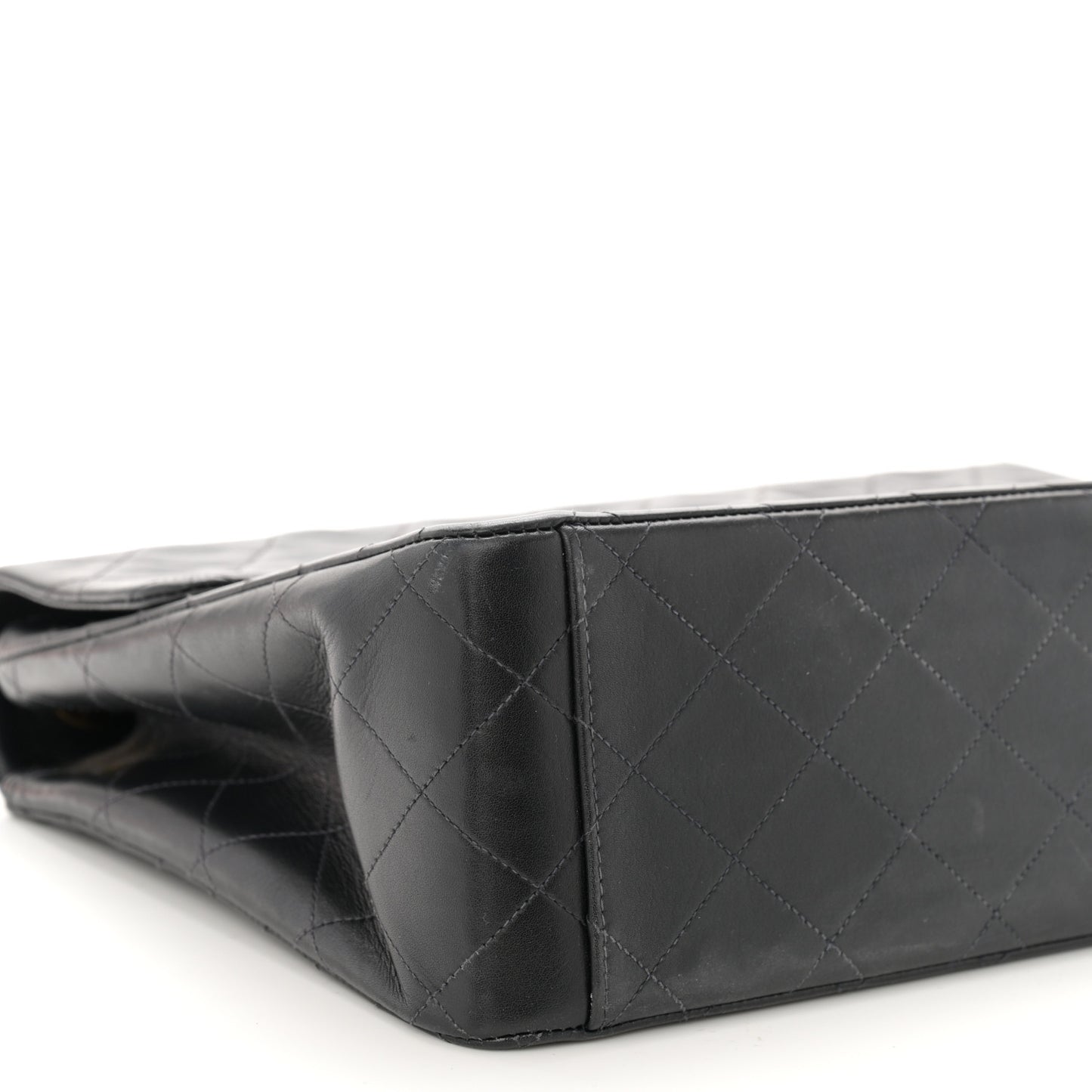 Lambskin Quilted XL Jumbo Single Flap Black