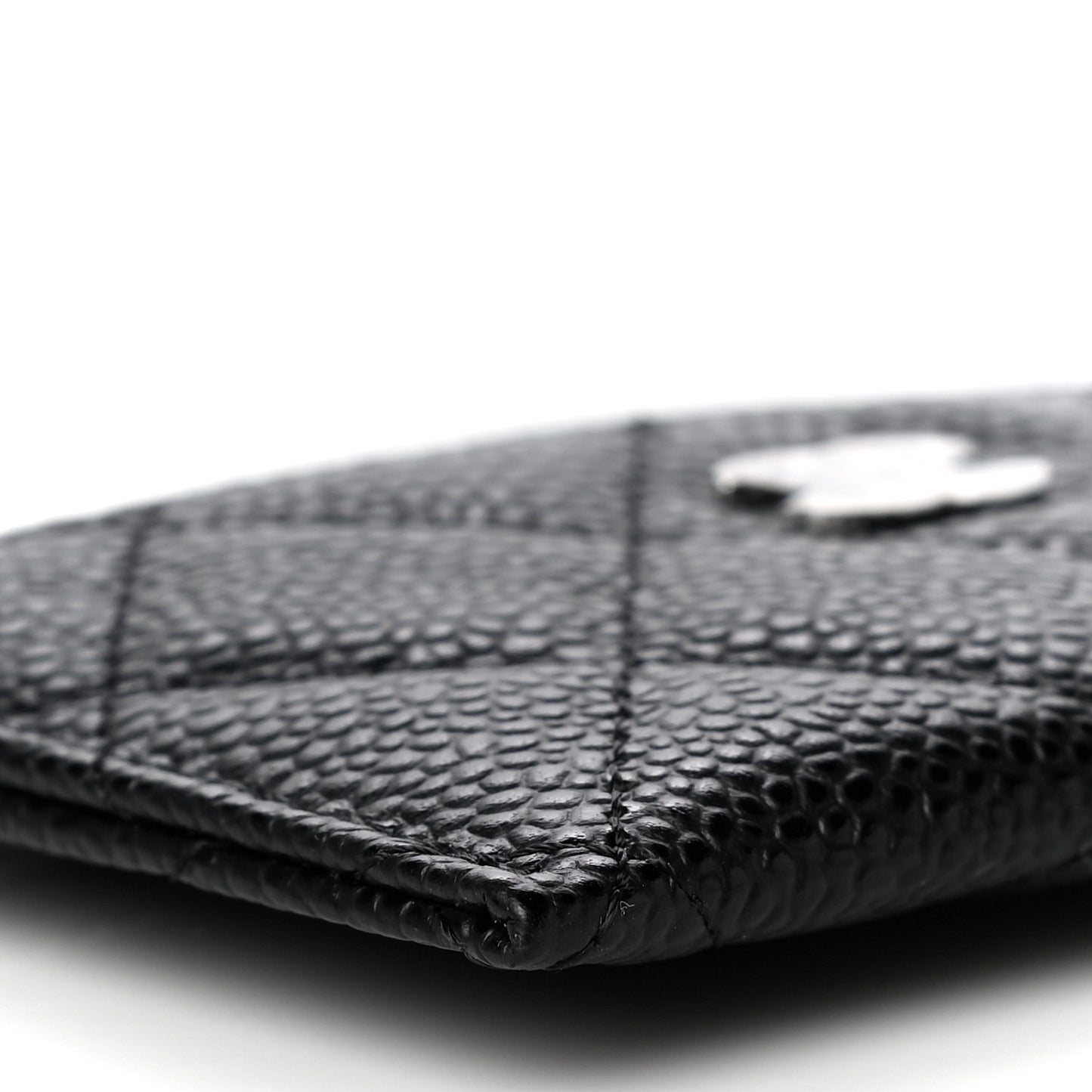 Caviar Quilted Card Holder Black