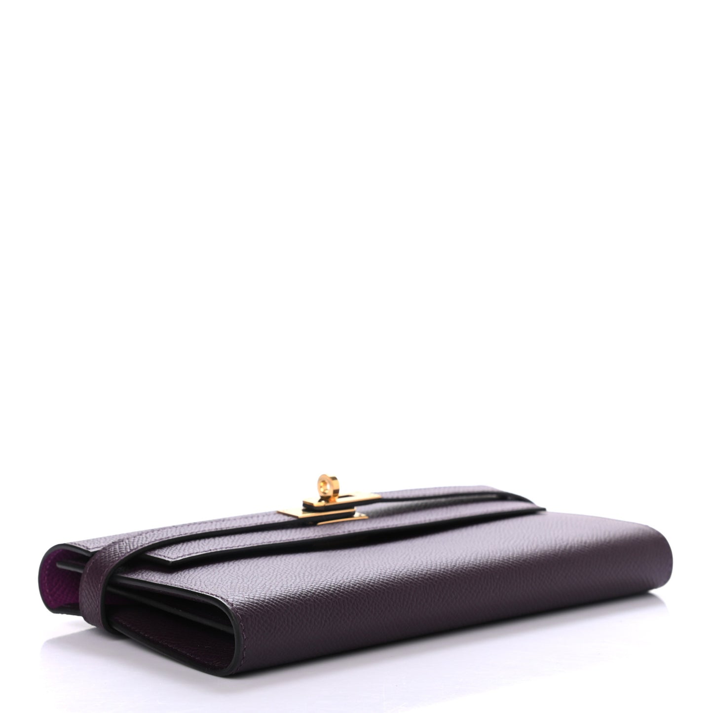 Epsom Verso Kelly Longue Wallet Raisin Anemone