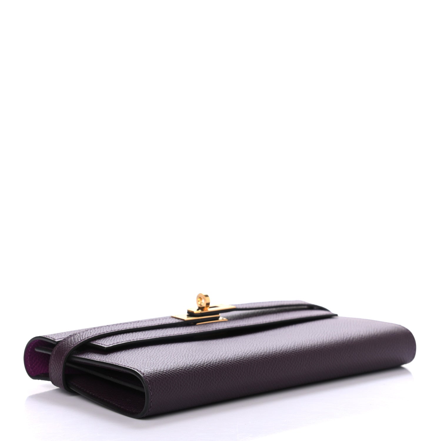 Hermes Epsom Verso Kelly Longue Wallet Raisin Anemone 4 of 7
