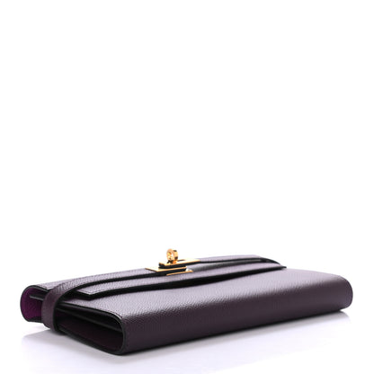 Hermes Epsom Verso Kelly Longue Wallet Raisin Anemone 4 of 7