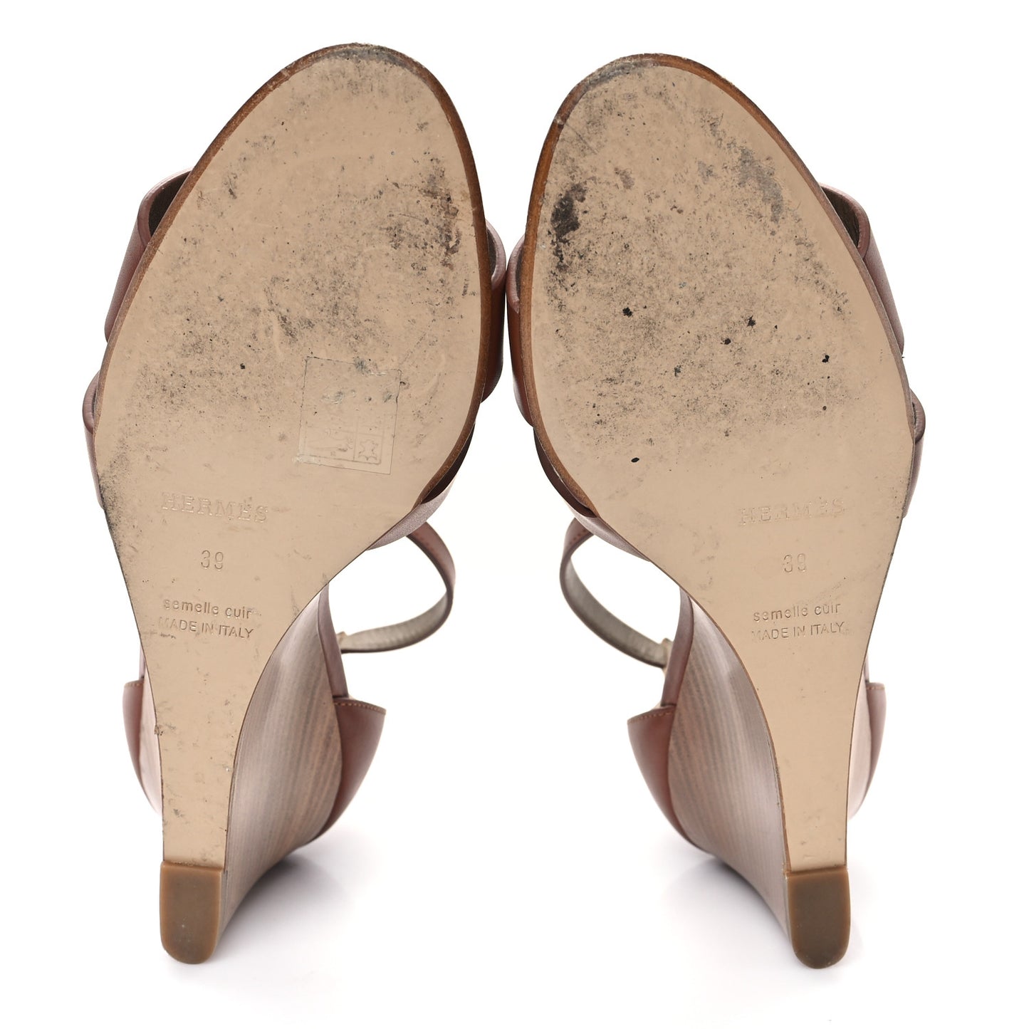 Calfskin Legend Wedge Sandals 39 Gold