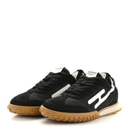 Hermes Nappa Suede Goatskin Jet Sneakers 38 Black 4 of 10