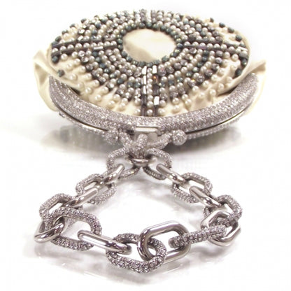Valentino Garavani Satin Crystal Beaded Wristlet 5 of 10